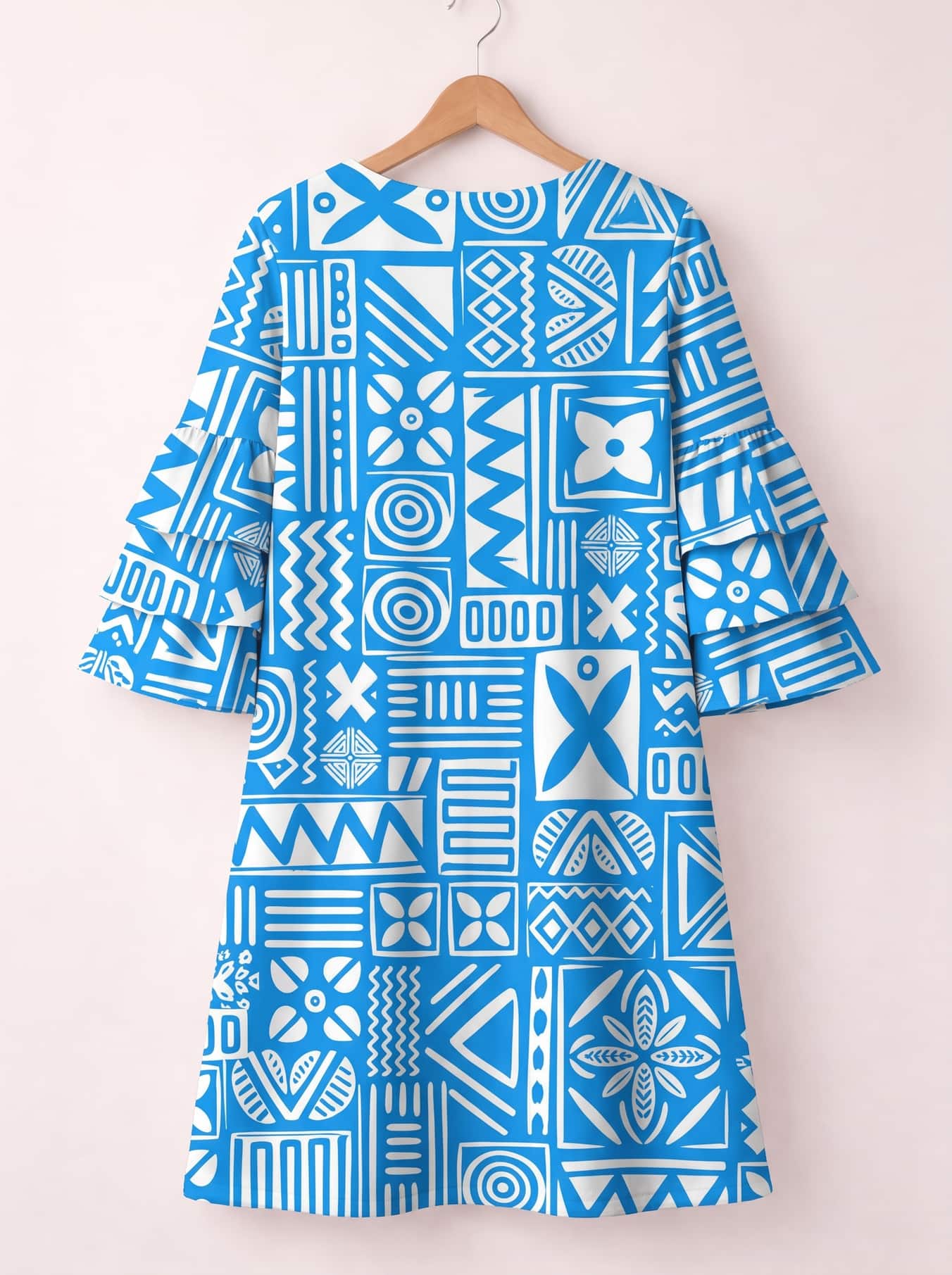 "Anga" Stacked Ruffle Sleeve Dress