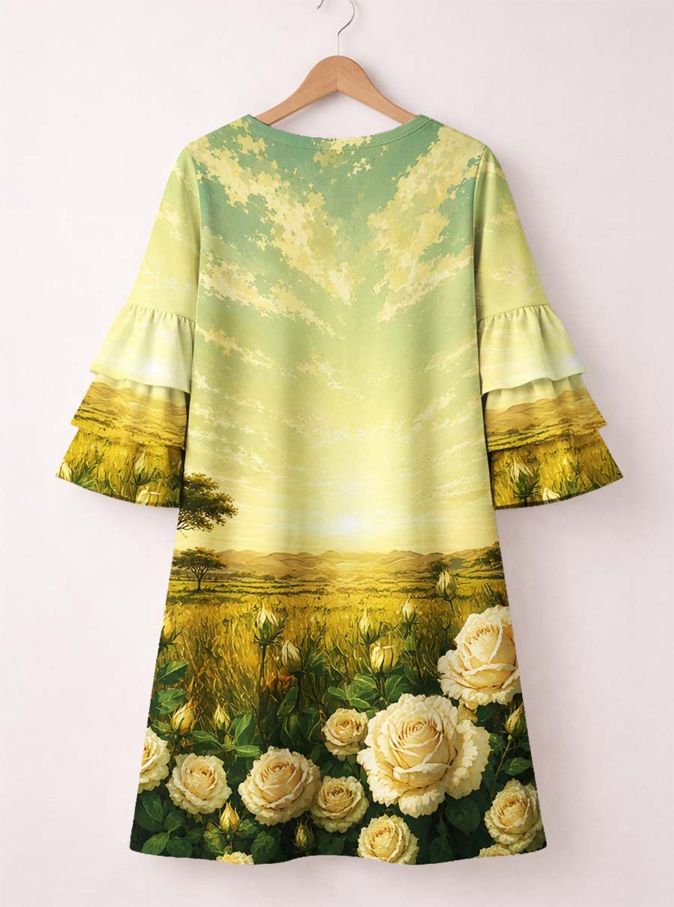 "Tulia" Stacked Ruffle Sleeve Dress
