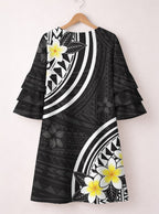 "Melia" Stacked Ruffle Sleeve Dress