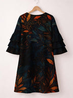 "Huru" Stacked Ruffle Sleeve Dress