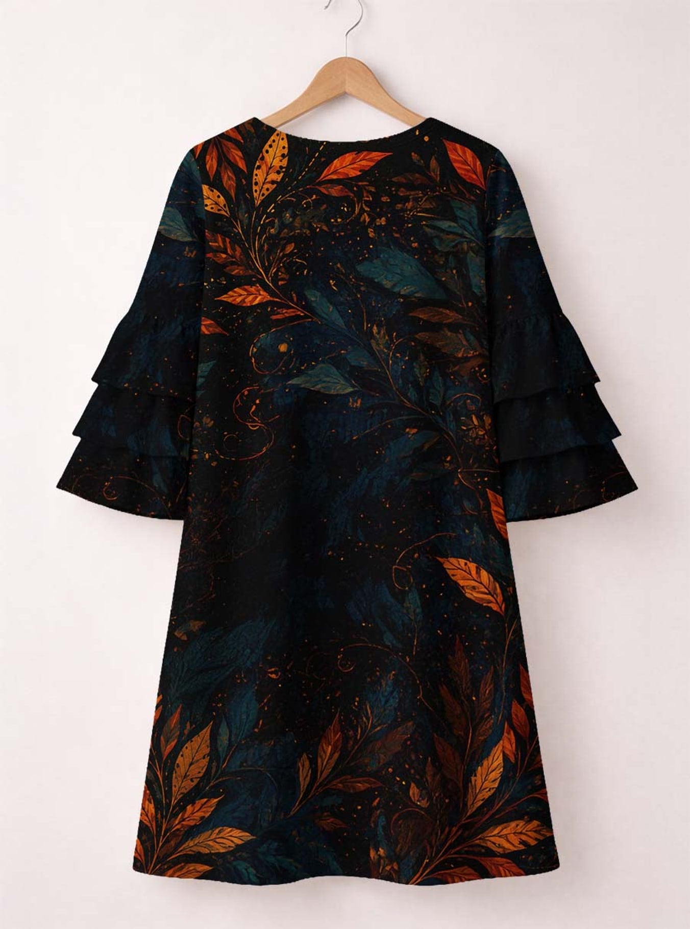 "Huru" Stacked Ruffle Sleeve Dress