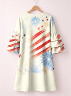 "Freedom" Stacked Ruffle Sleeve Dress