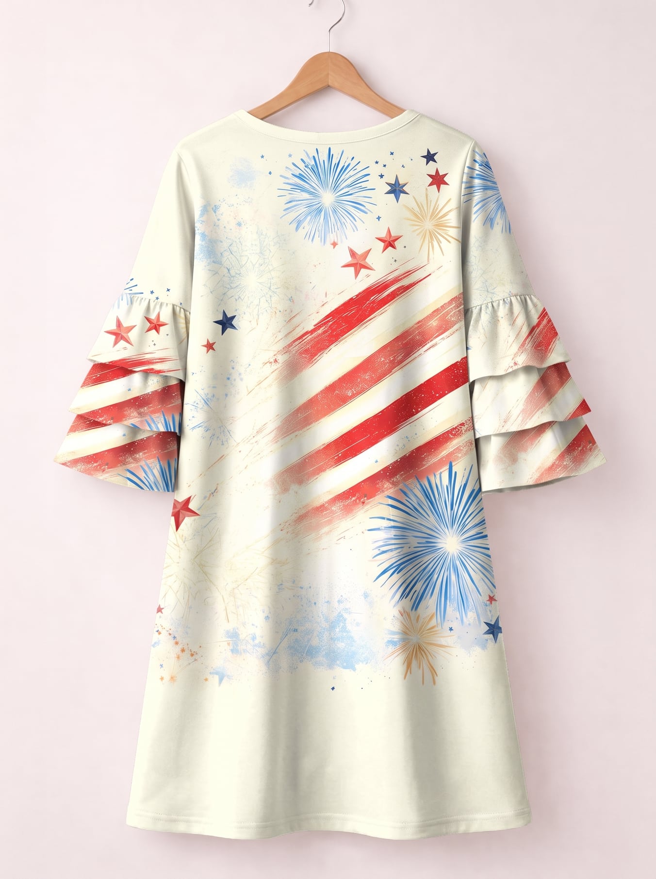 "Freedom" Stacked Ruffle Sleeve Dress
