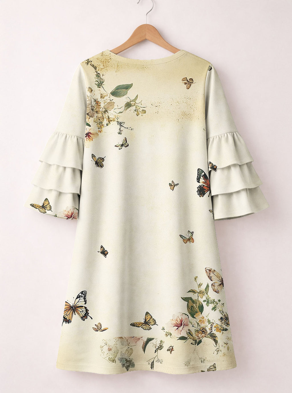 Gorgeous Black Queen Stacked Ruffle Sleeve Dress