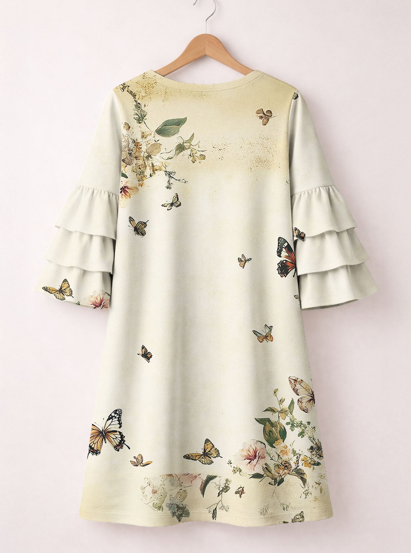 Gorgeous Black Queen Stacked Ruffle Sleeve Dress