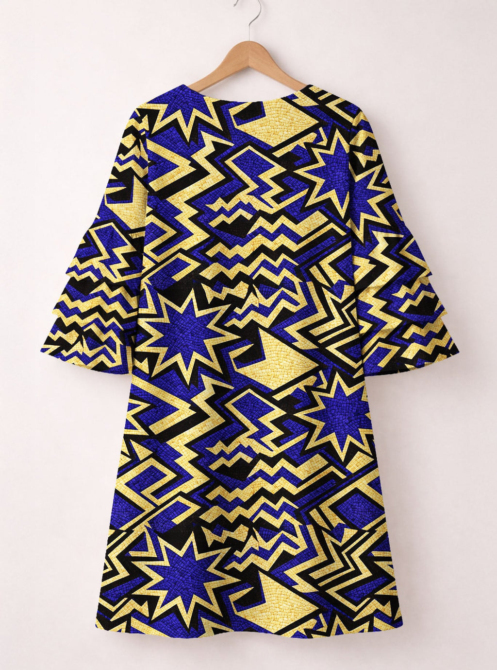 Royal Blue Sheba Stacked Ruffle Sleeve Dress