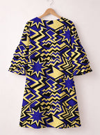 Royal Blue Sheba Stacked Ruffle Sleeve Dress