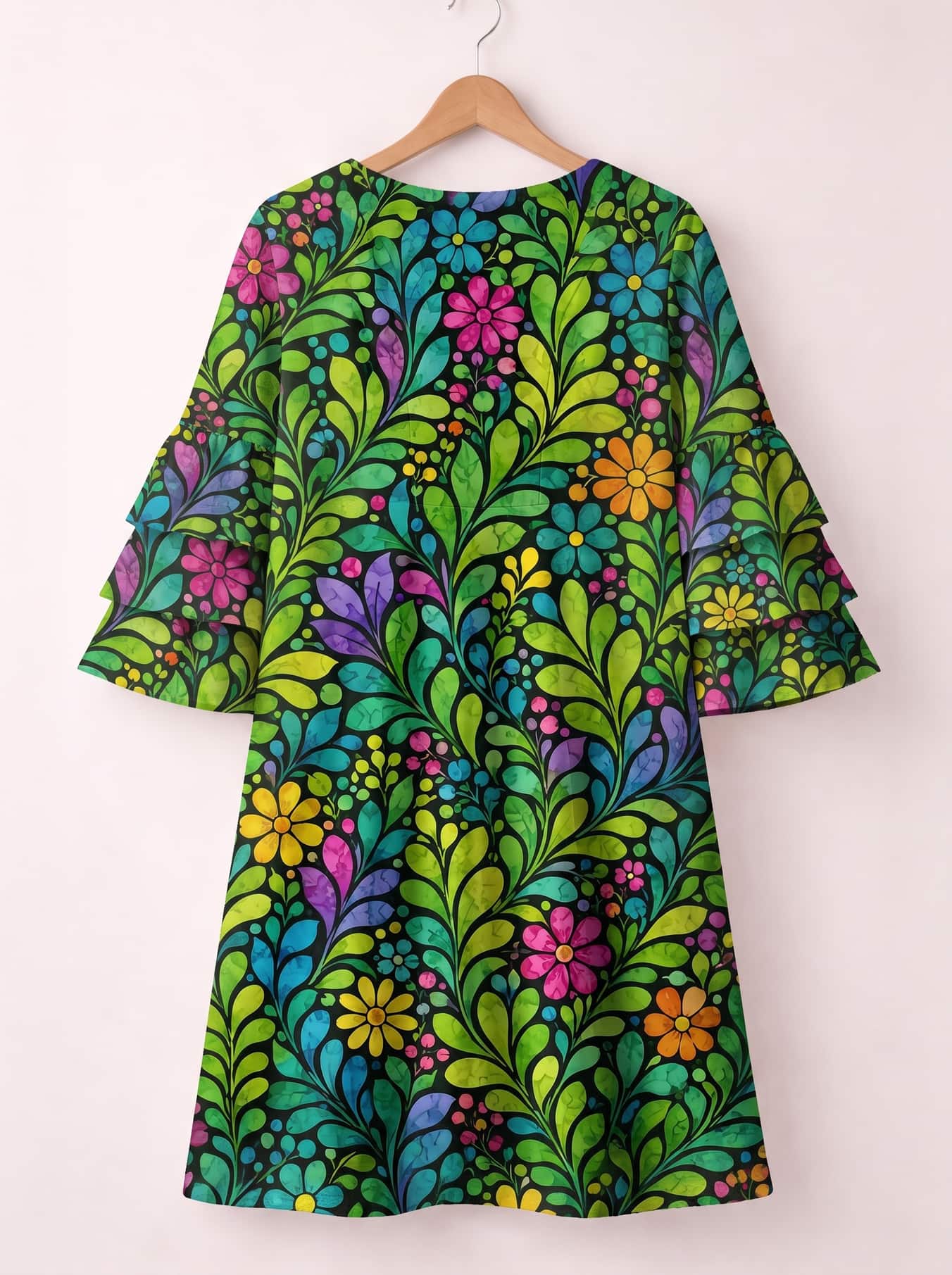 "Zumaridi" Stacked Ruffle Sleeve Dress