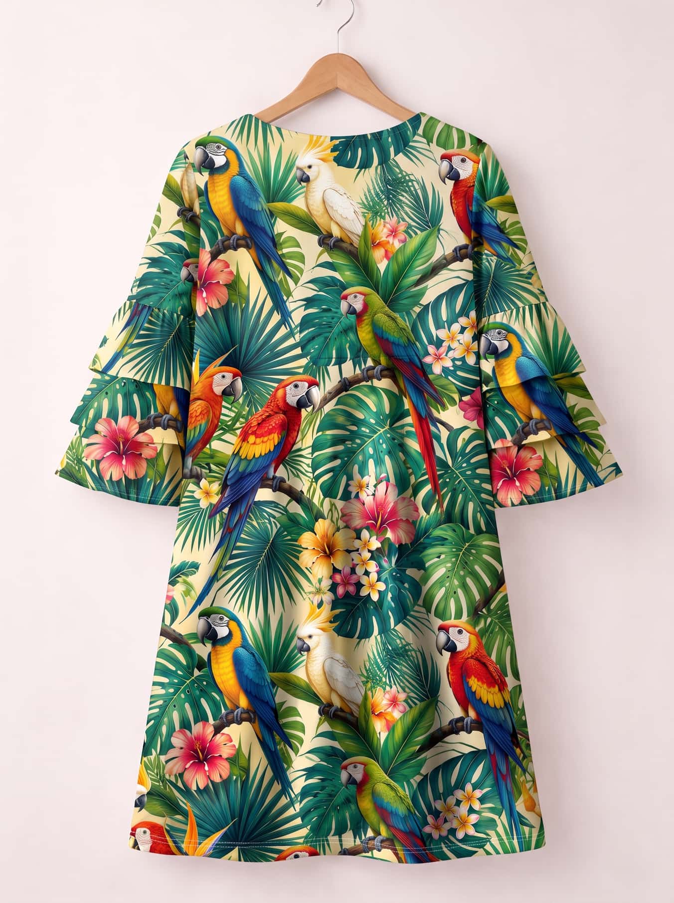 "Peponi" Stacked Ruffle Sleeve Dress
