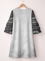 Seasoned Stacked Ruffle Sleeve Dress