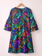 "Upinde" Stacked Ruffle Sleeve Dress