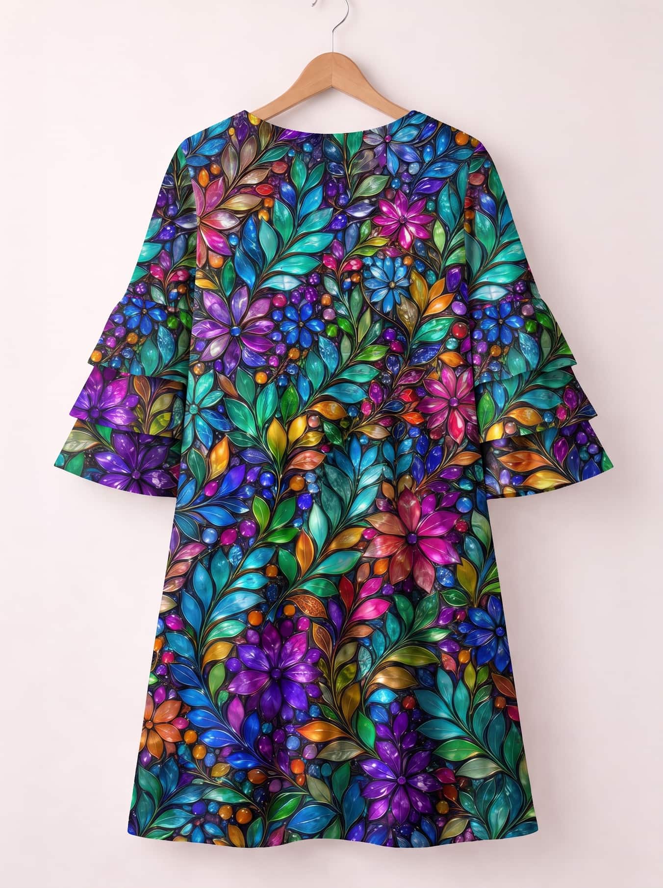 "Upinde" Stacked Ruffle Sleeve Dress