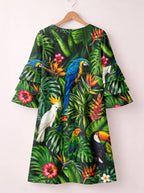 "Manyoya" Stacked Ruffle Sleeve Dress
