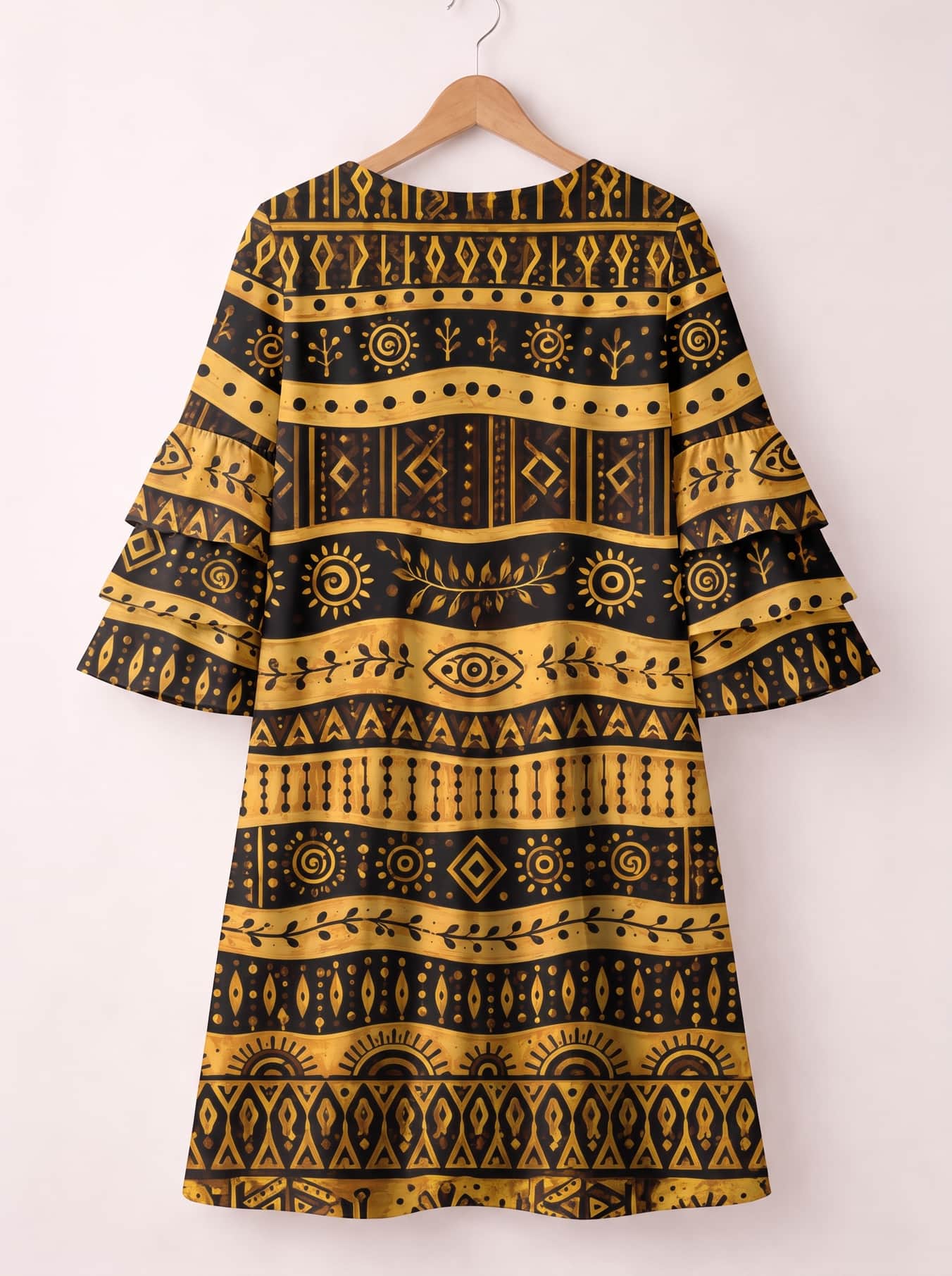Baraka Stacked Ruffle Sleeve Dress
