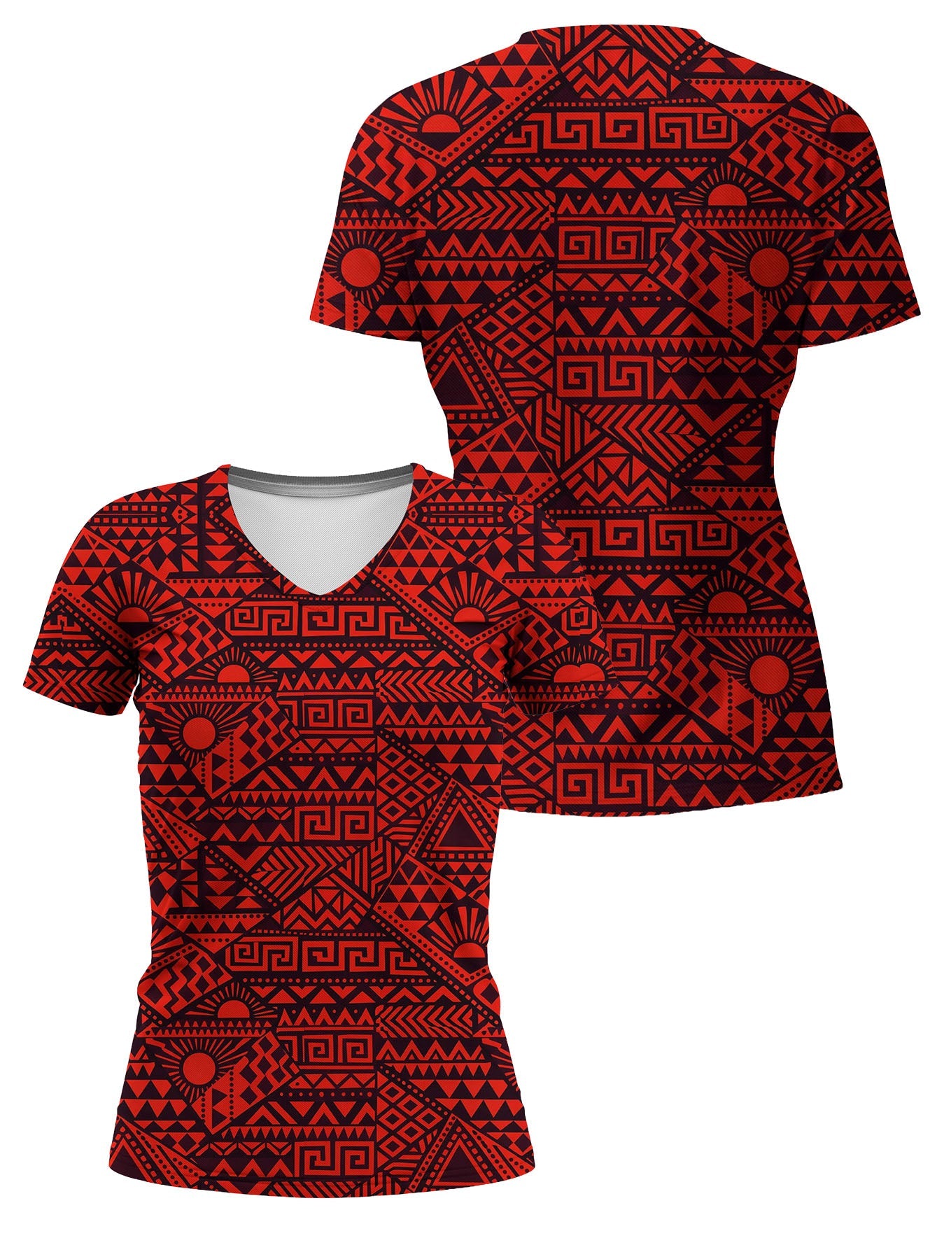 "Shaka" Burgundy V-Neck T-Shirt