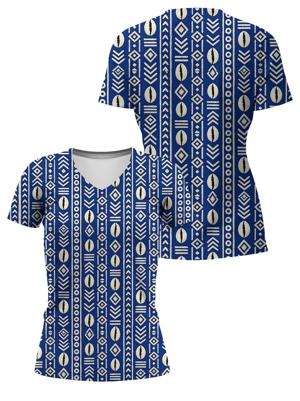 "Oshun" Royal Blue V-Neck T-Shirt