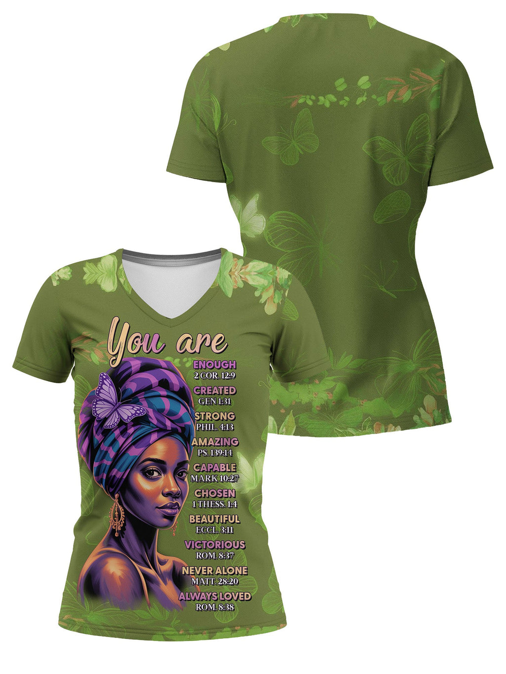 Green Orchid V-Neck T-Shirt