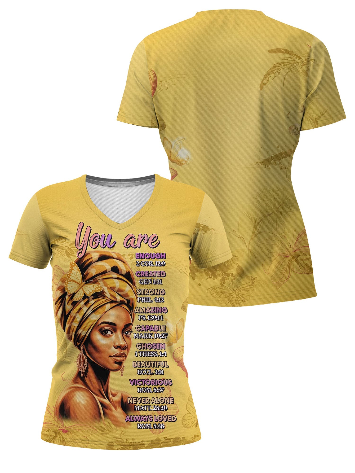 Yellow Orchid V-Neck T-Shirt