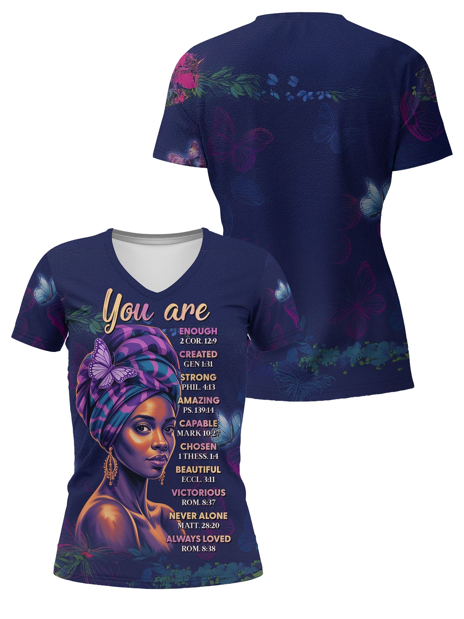 Blue Orchid V-neck T-shirt