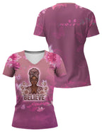 "Imani" Wild Rose V-Neck T-Shirt