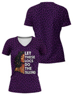 Purple Leopard V-Neck T-Shirt