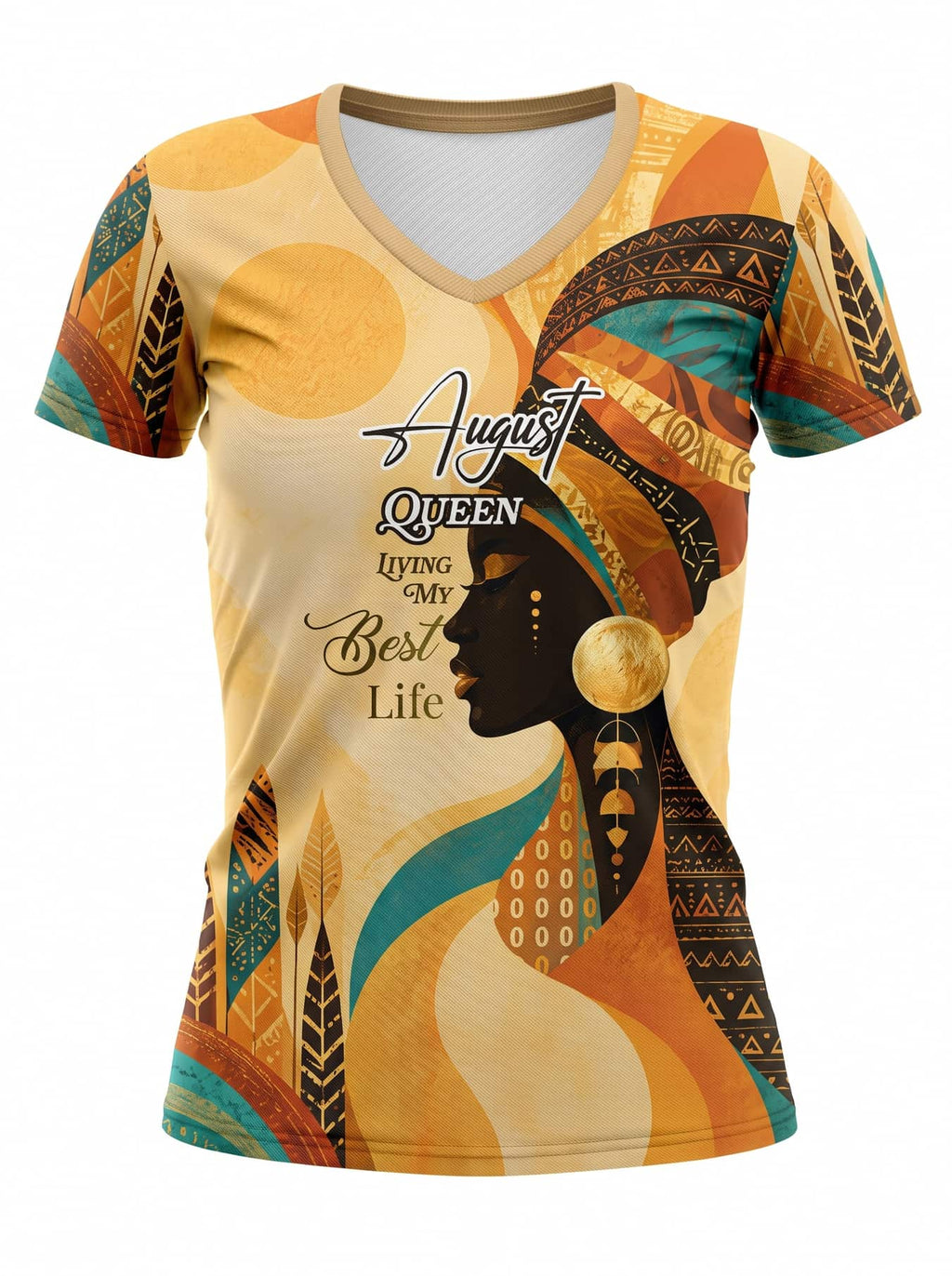 "August Queen Best Life" V-Neck T-Shirt