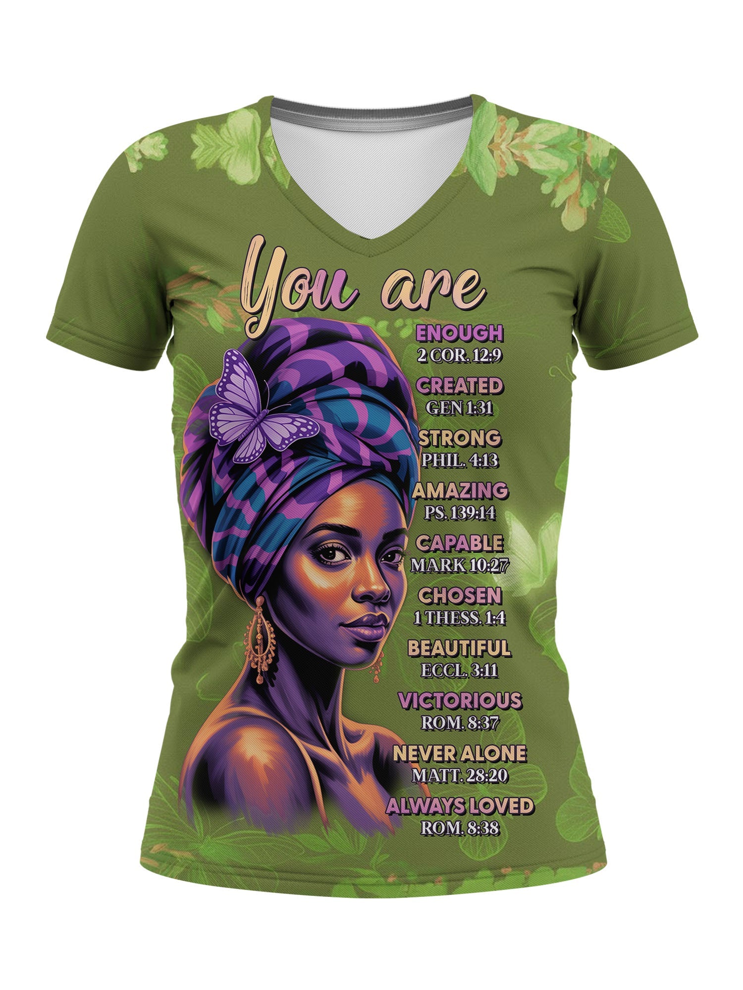 Green Orchid V-Neck T-Shirt