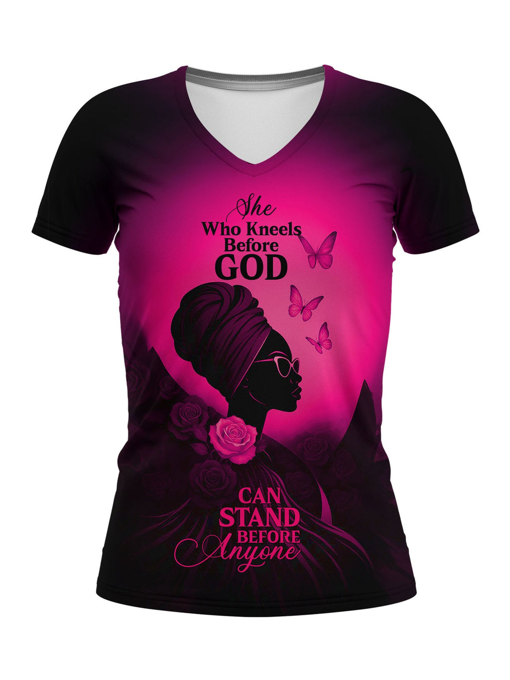 "Selah" Pink V-Neck T-Shirt