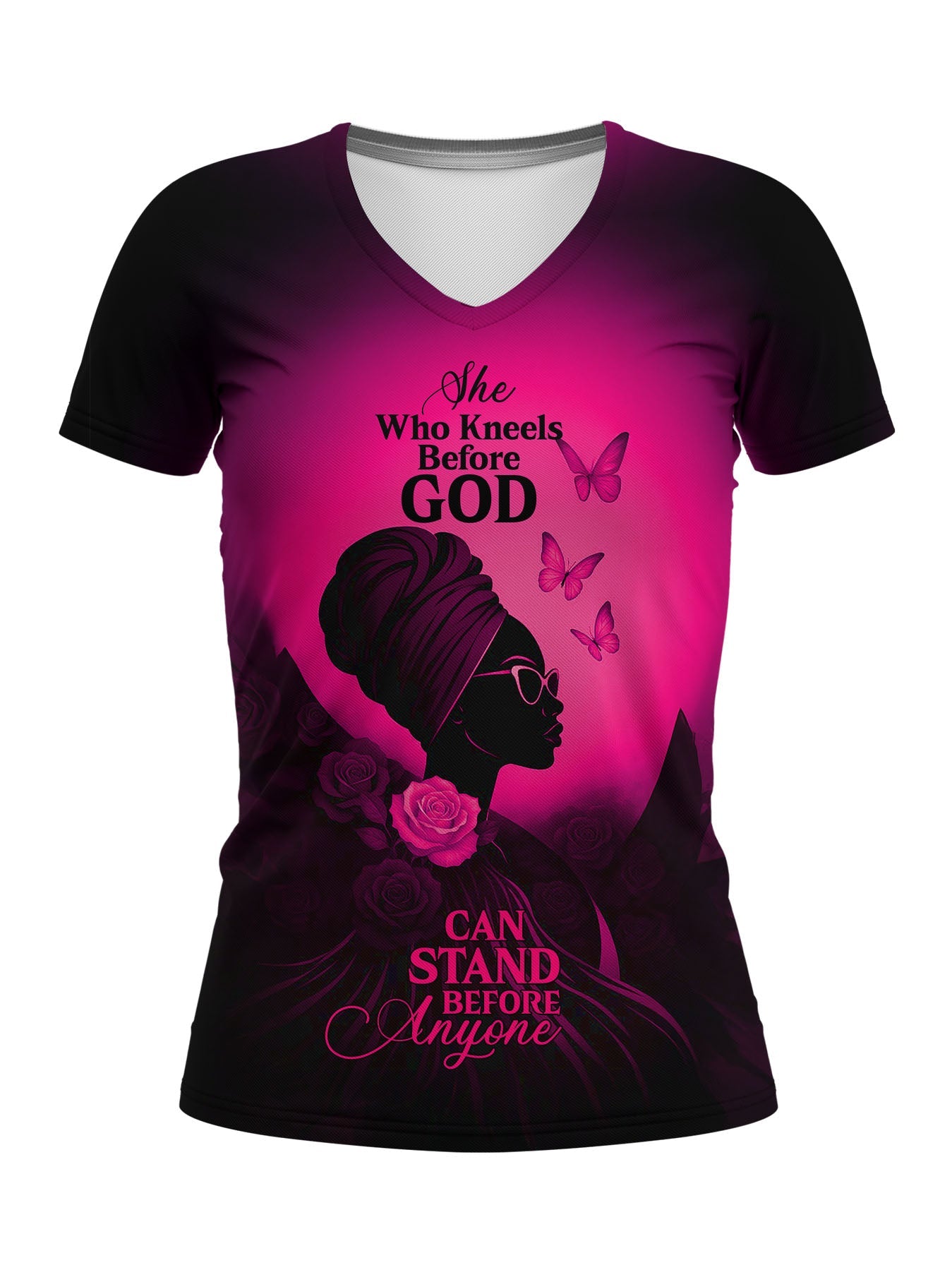"Selah" Pink V-Neck T-Shirt