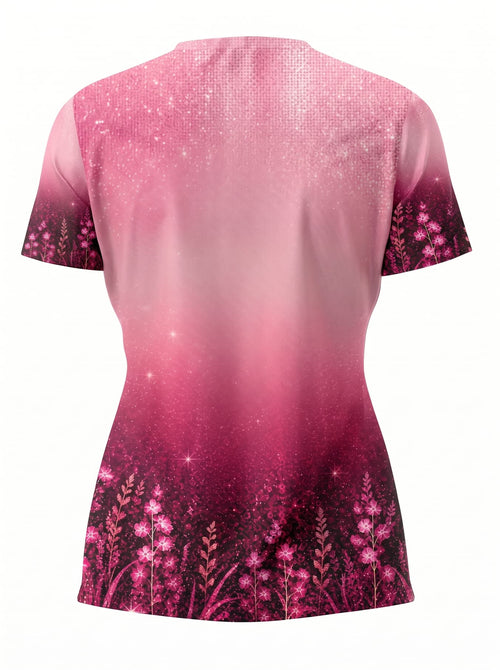 "August Queen Pink" V-Neck T-Shirt