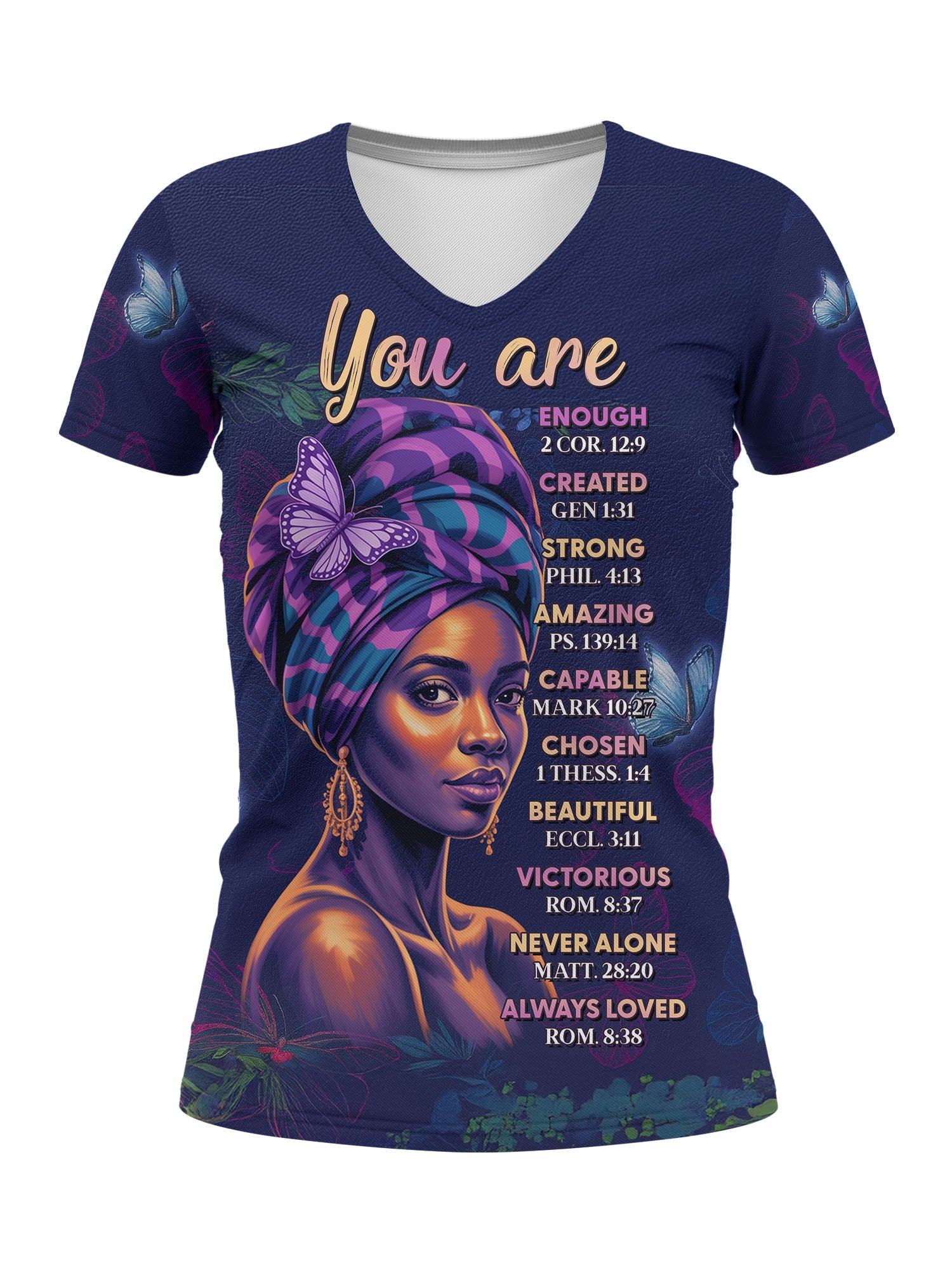 Blue Orchid V-neck T-shirt