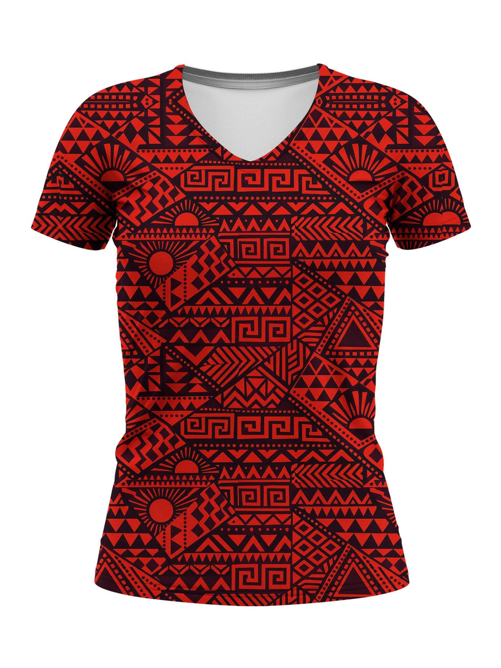 "Shaka" Burgundy V-Neck T-Shirt