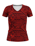 "Shaka" Burgundy V-Neck T-Shirt