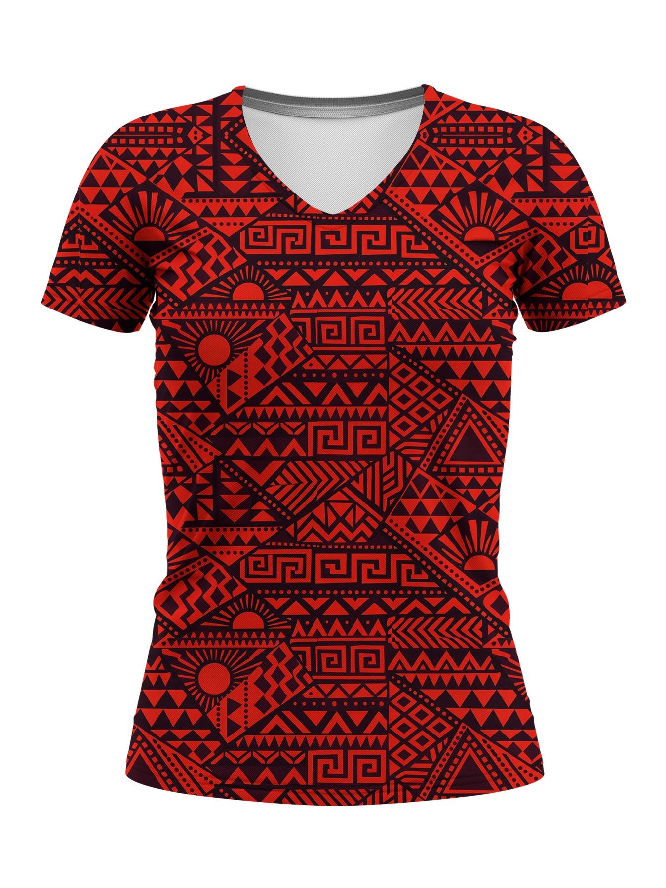 "Shaka" Burgundy V-Neck T-Shirt
