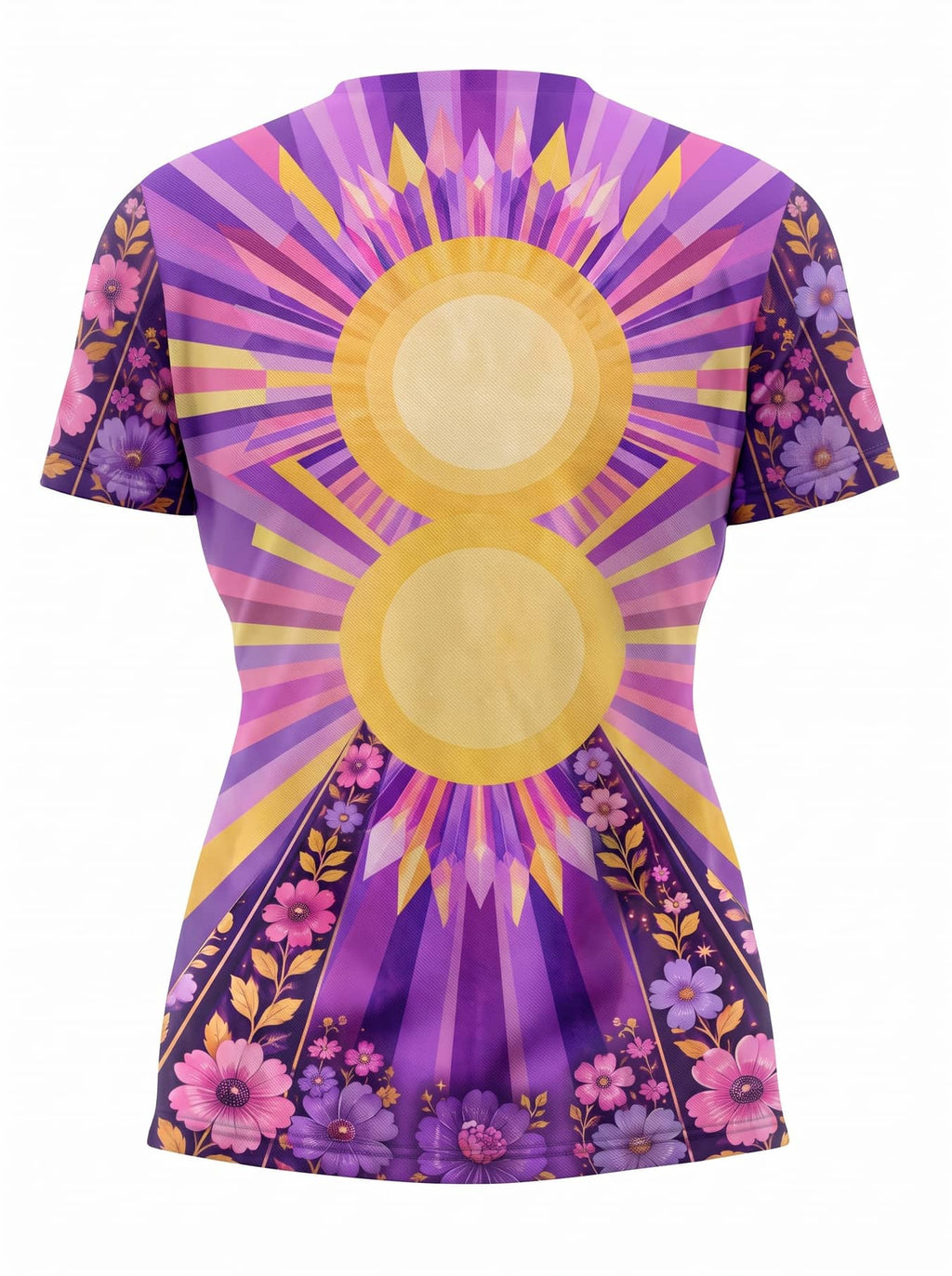 "August Queen Purple Bloom" V-Neck T-Shirt