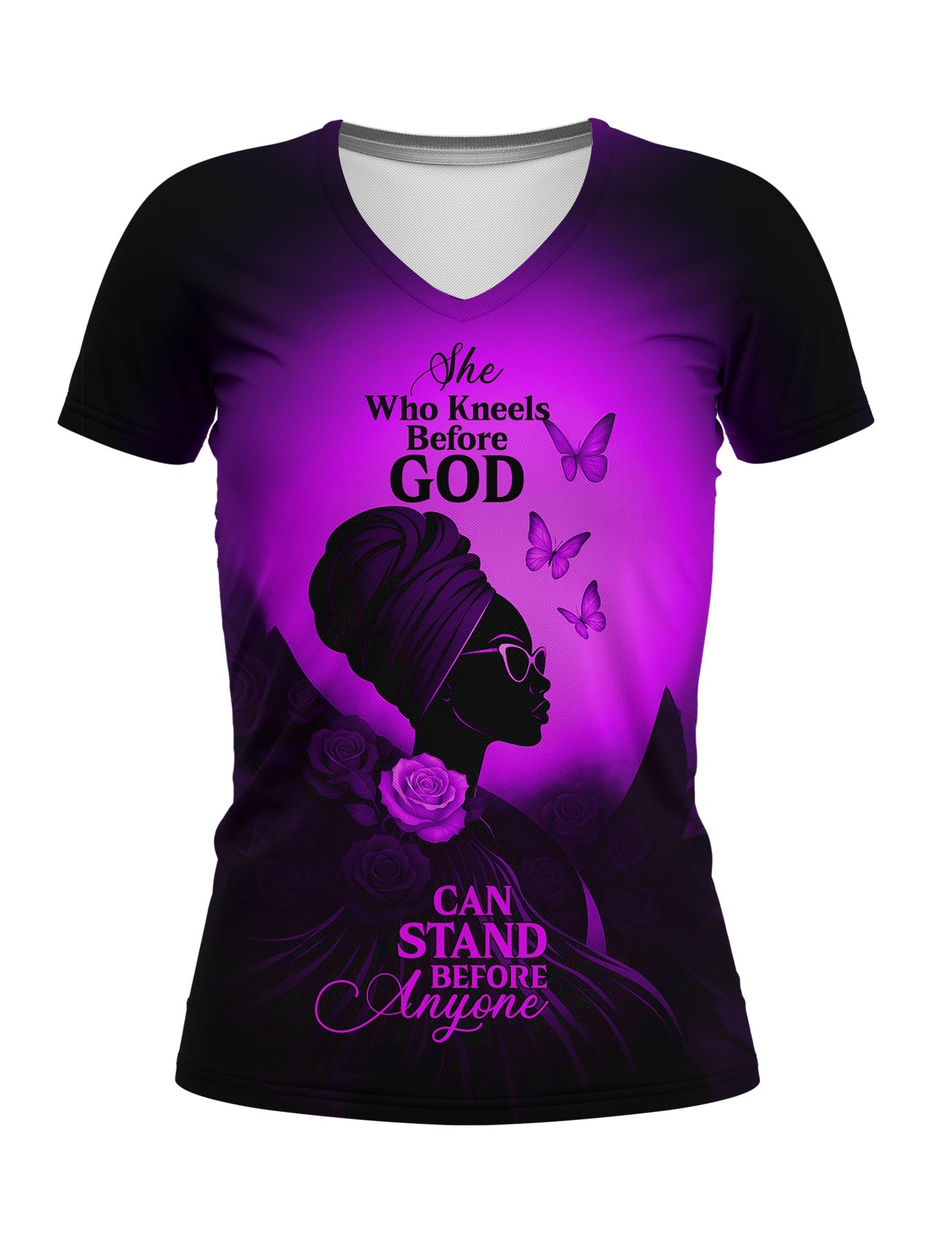 "Selah" Purple V-Neck T-Shirt