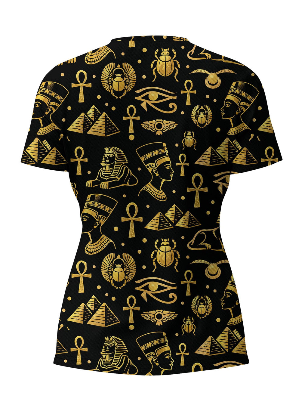 "Nefertiti" Black Gold V-Neck T-Shirt