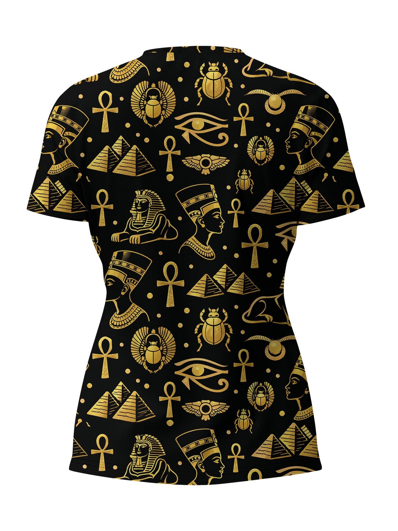 "Nefertiti" Black Gold V-Neck T-Shirt