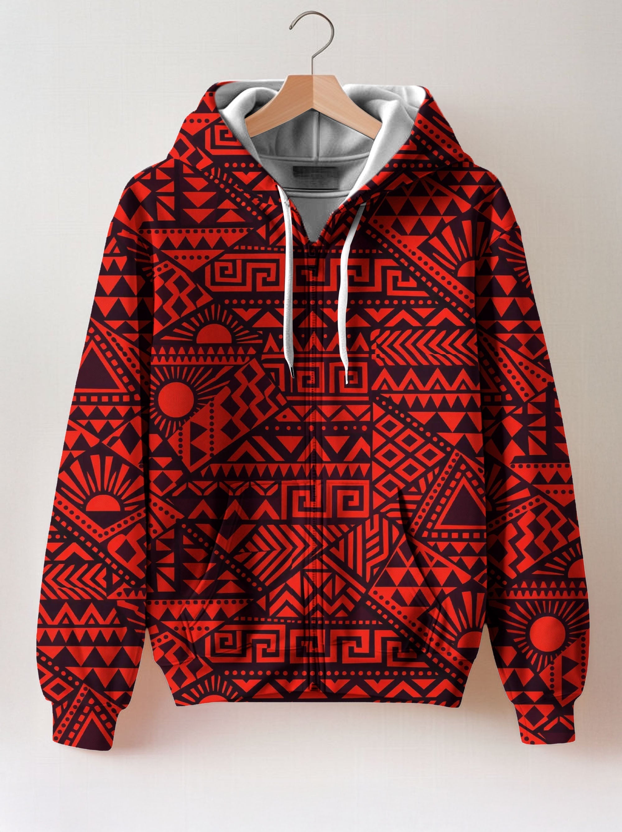 "Shaka" Burgundy Zip Hoodie