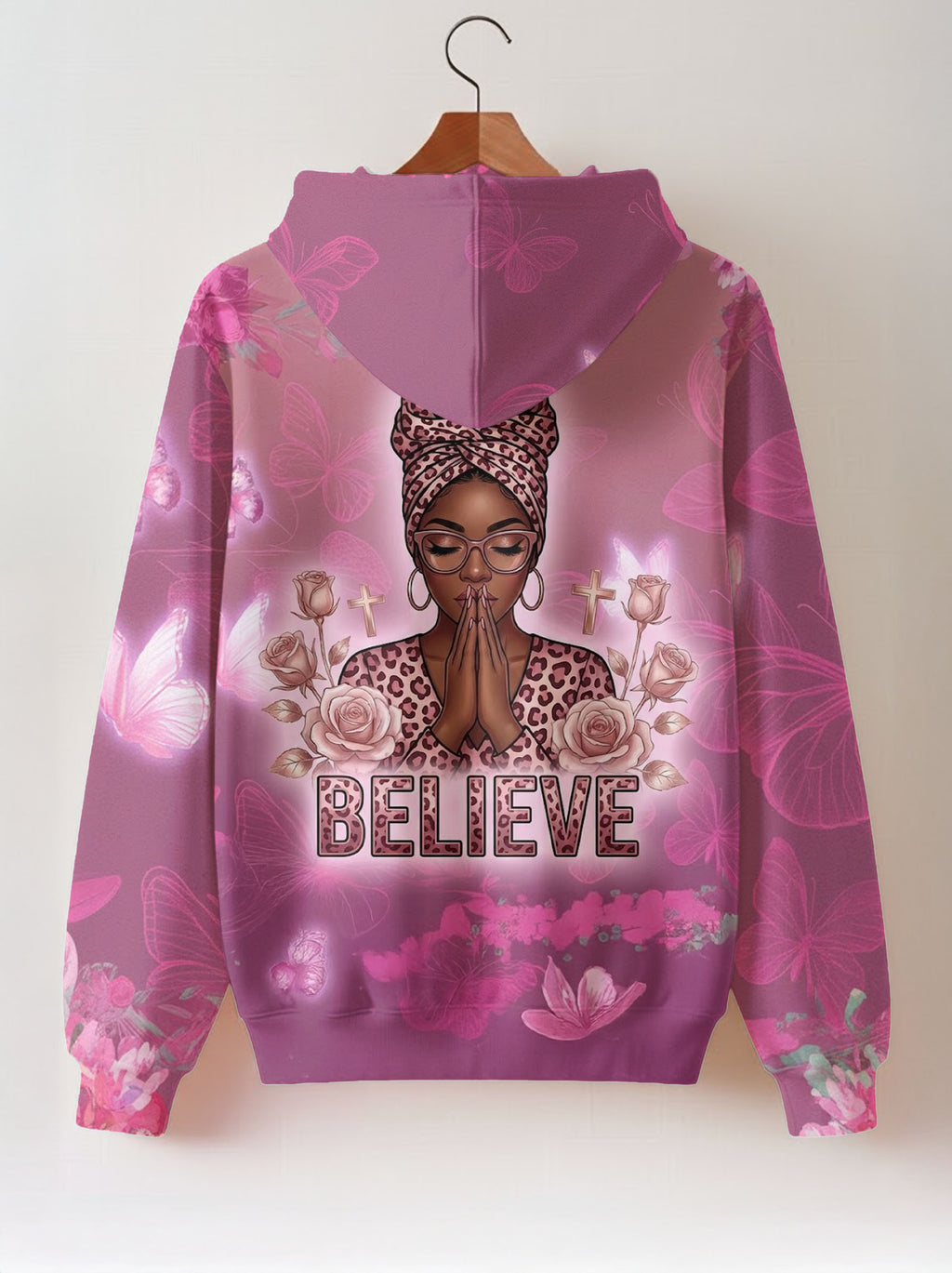 "Imani" Wild Rose Zip Hoodie