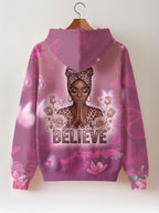"Imani" Wild Rose Zip Hoodie