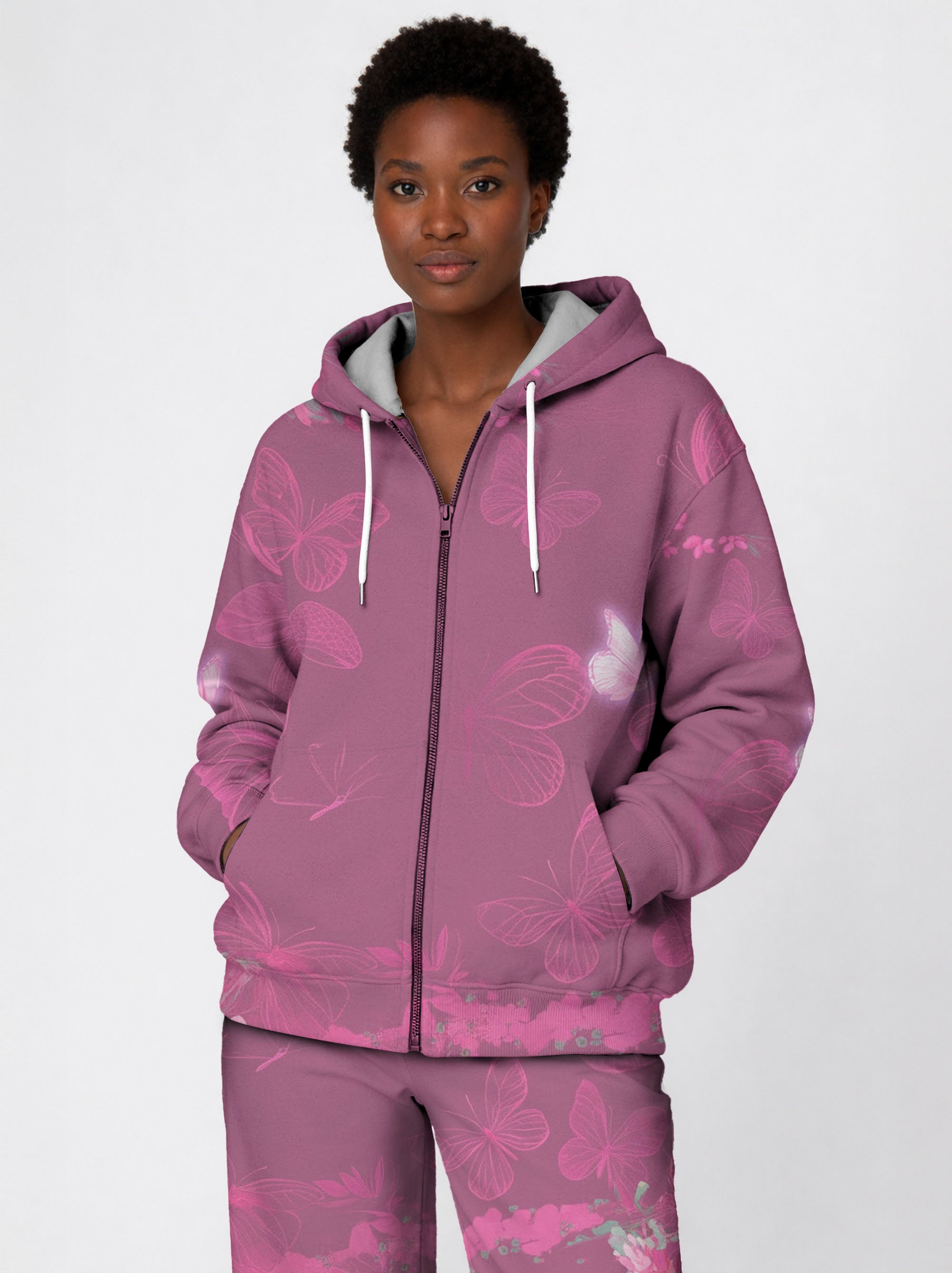 Pink Orchid Zip Hoodie
