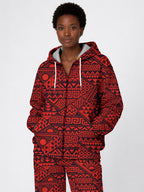"Shaka" Burgundy Zip Hoodie