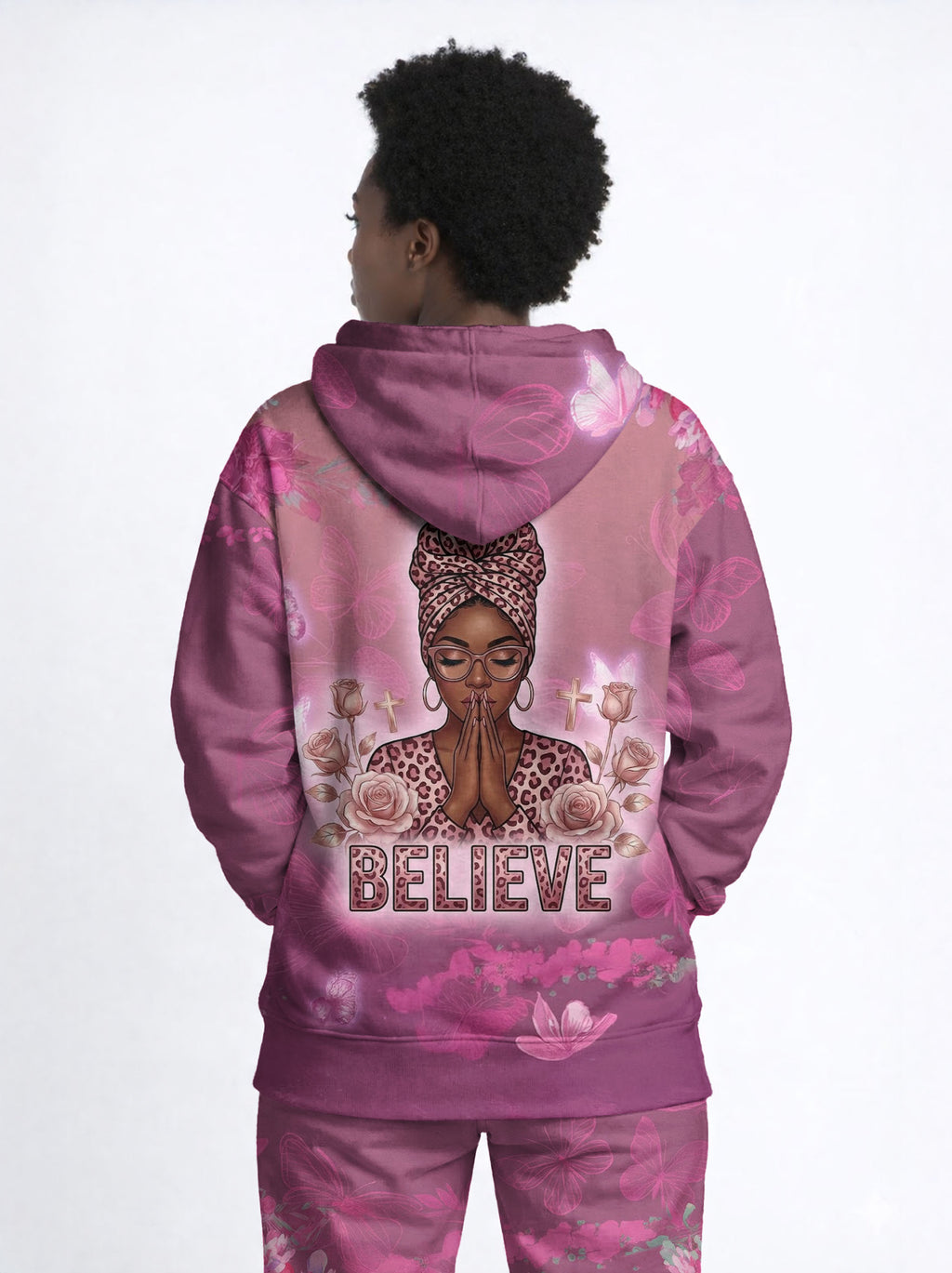 "Imani" Wild Rose Zip Hoodie