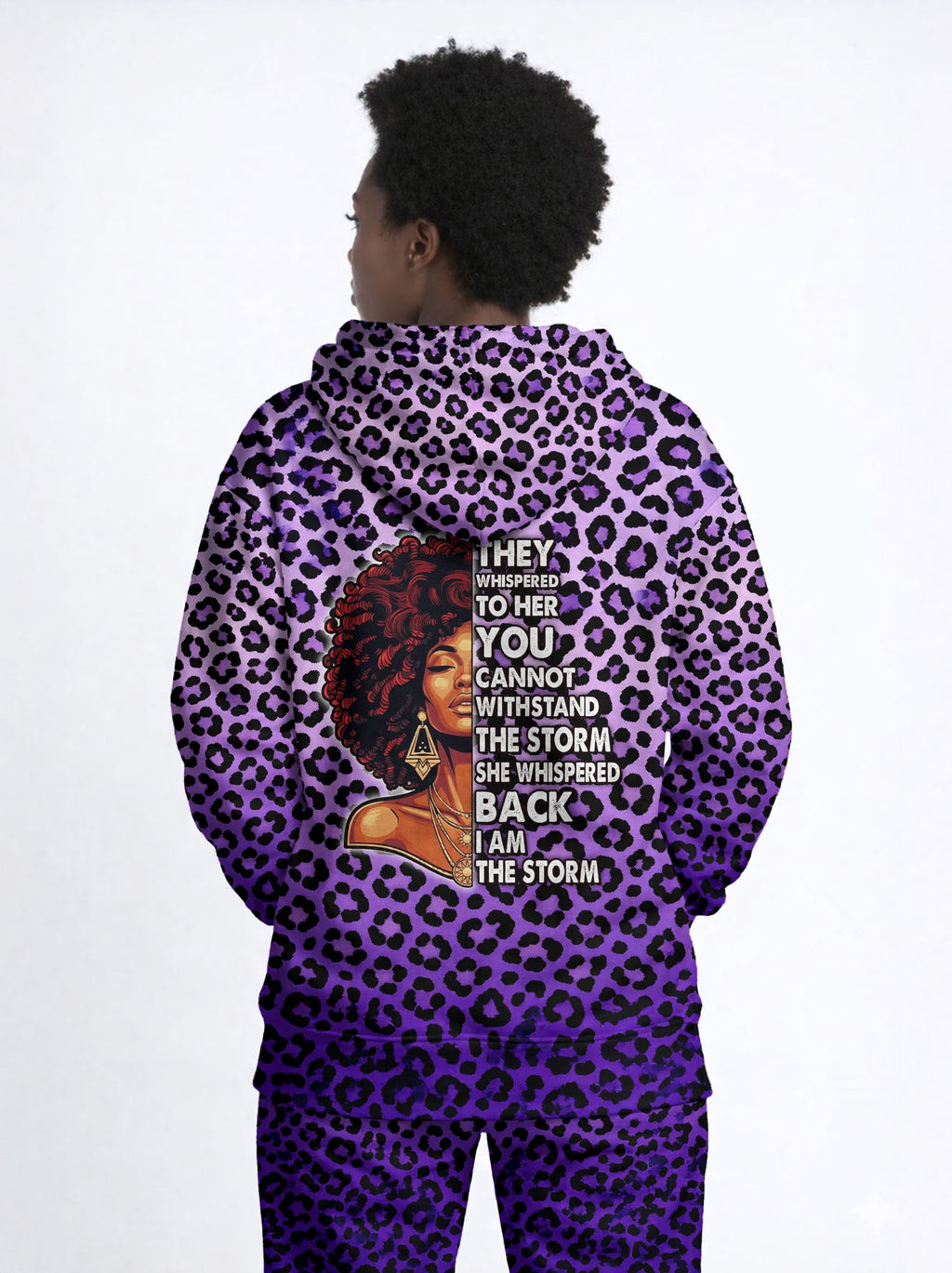 "Unstoppable" Amethyst Leopard Zip Hoodie
