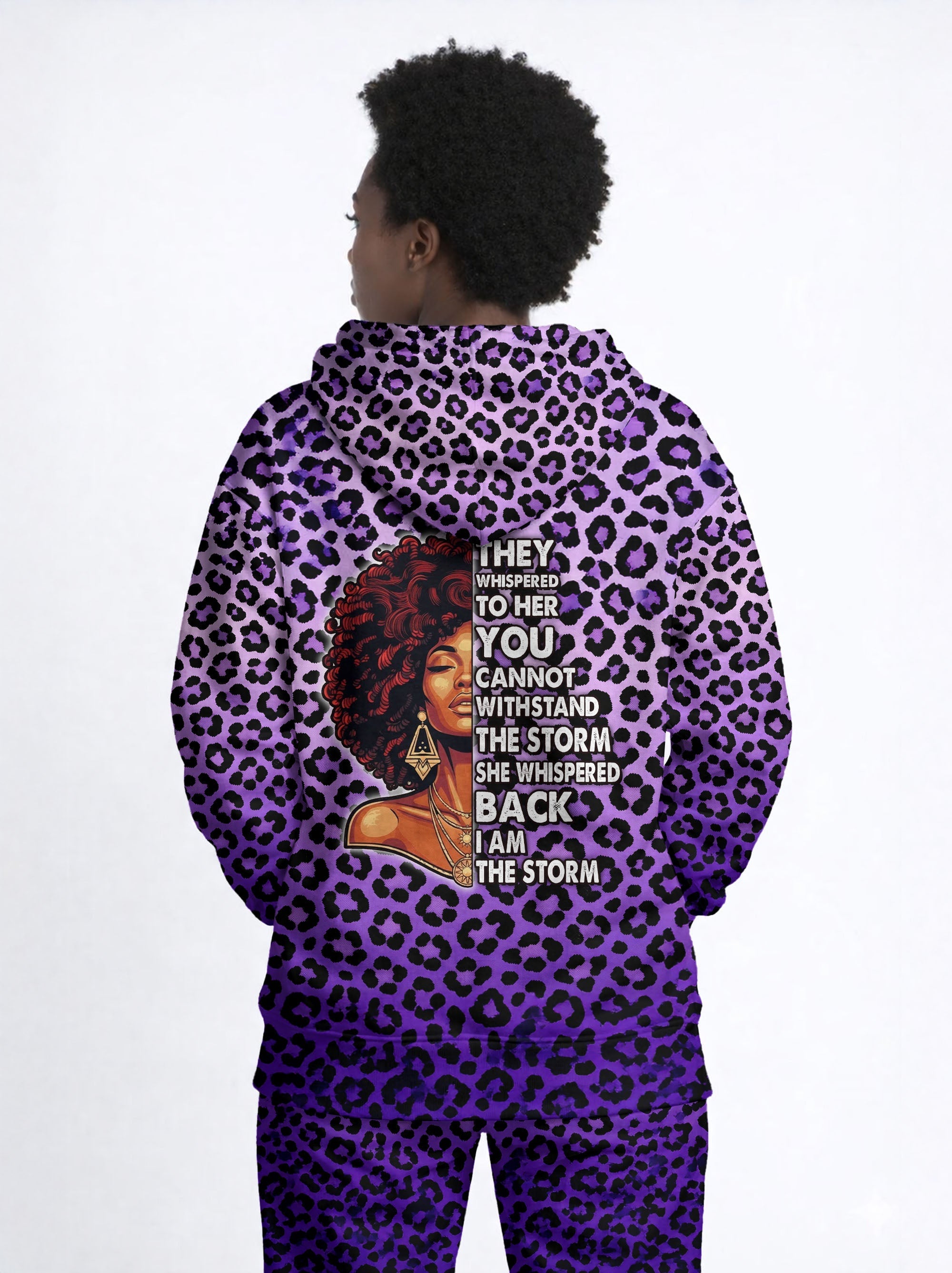 "Unstoppable" Amethyst Leopard Zip Hoodie