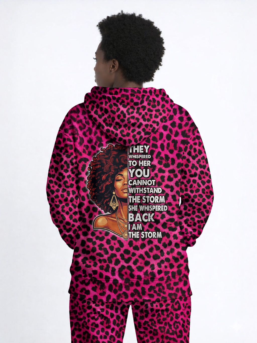 "Unstoppable" Pink Leopard Zip Hoodie