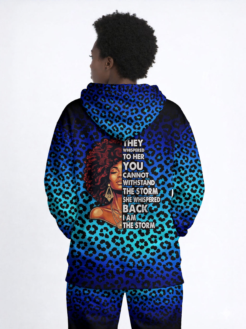 "Unstoppable" Sapphire Leopard Zip Hoodie