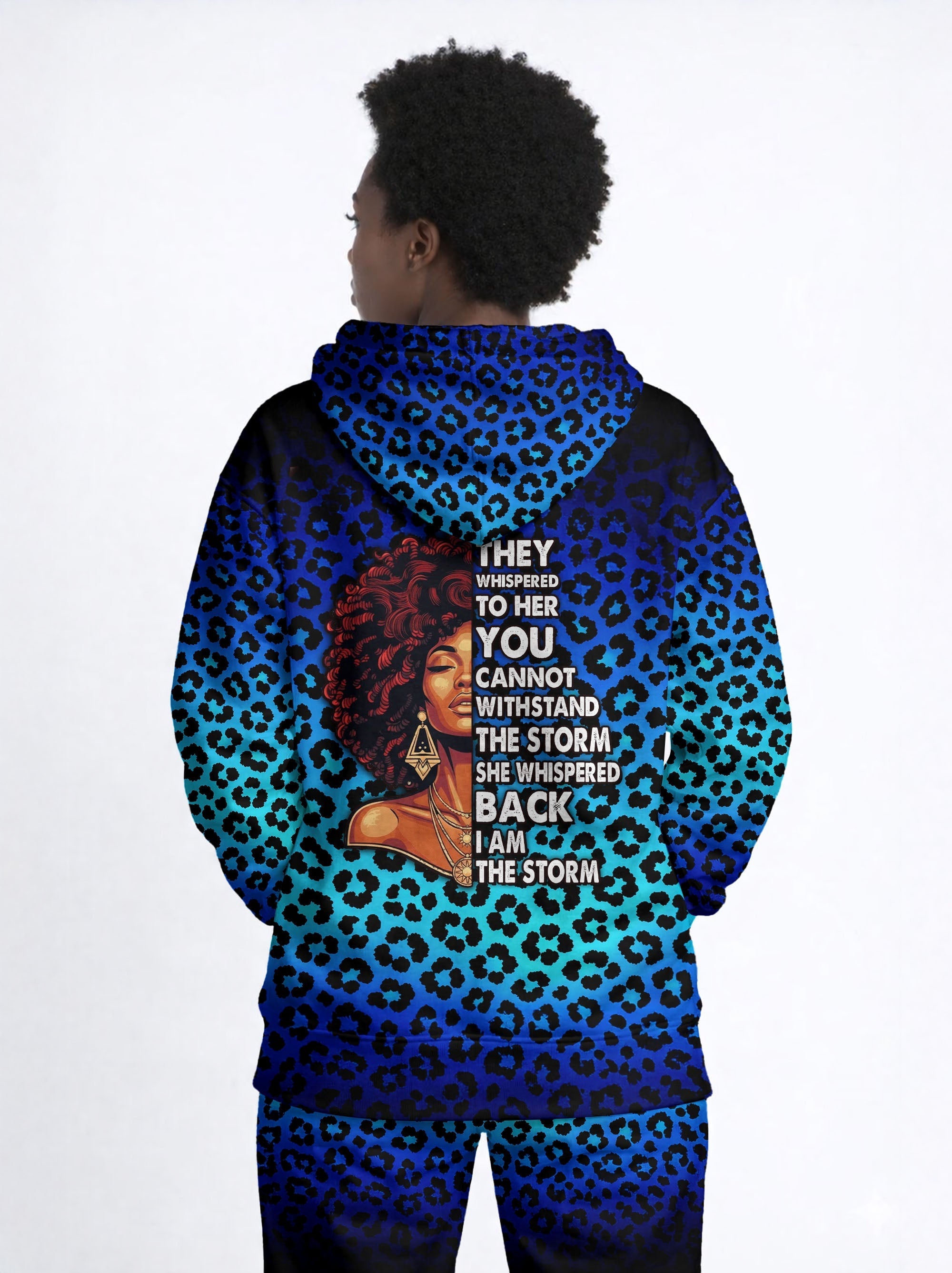 "Unstoppable" Sapphire Leopard Zip Hoodie