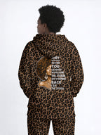 "Unstoppable" Brown Leopard Zip Hoodie Promo